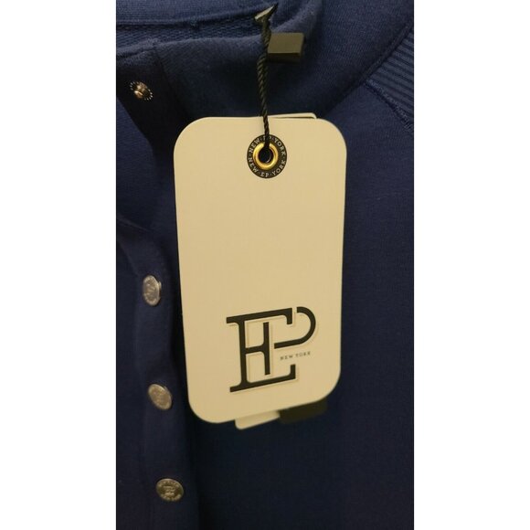 NEW EP New York Women's Long Sleeve 1/4 Snap Button Performance Pullover Blue M - Picture 10 of 12